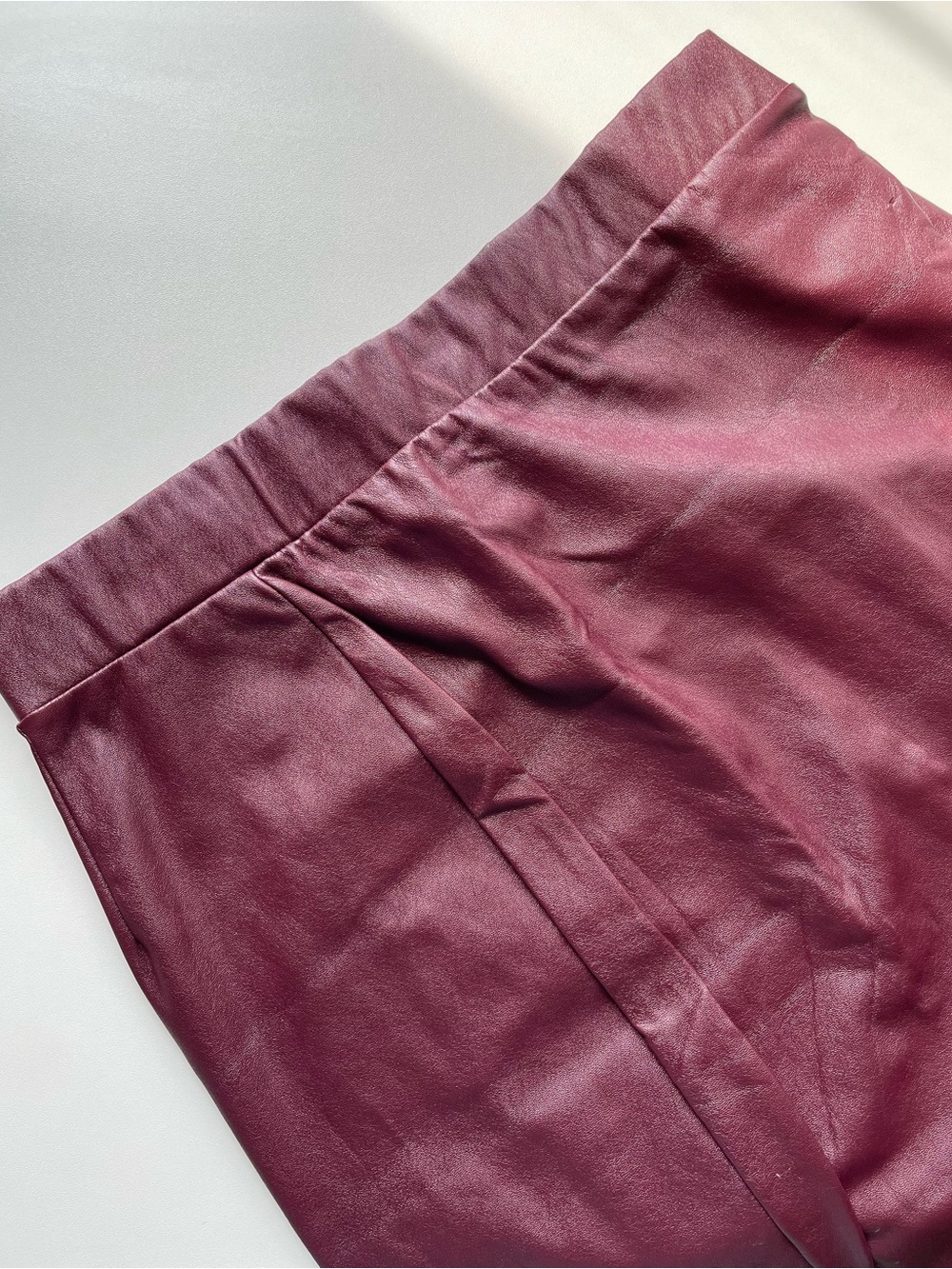 Charlotte Russe Faux Leather Pencil Skirt - Wine